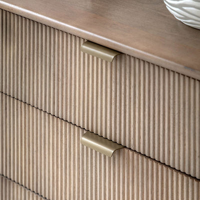 Penelope Luxury Ribbed Wooden 6 Drawer Chest Furniture 