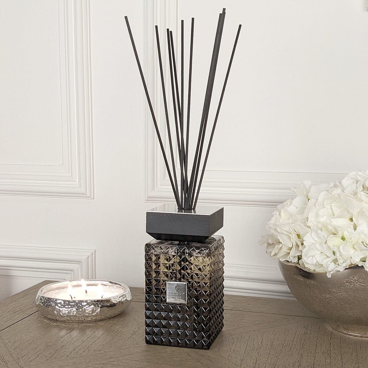 Persian Spice Black & Silver Luxury Reed Diffuser - 500ml Fragrance 