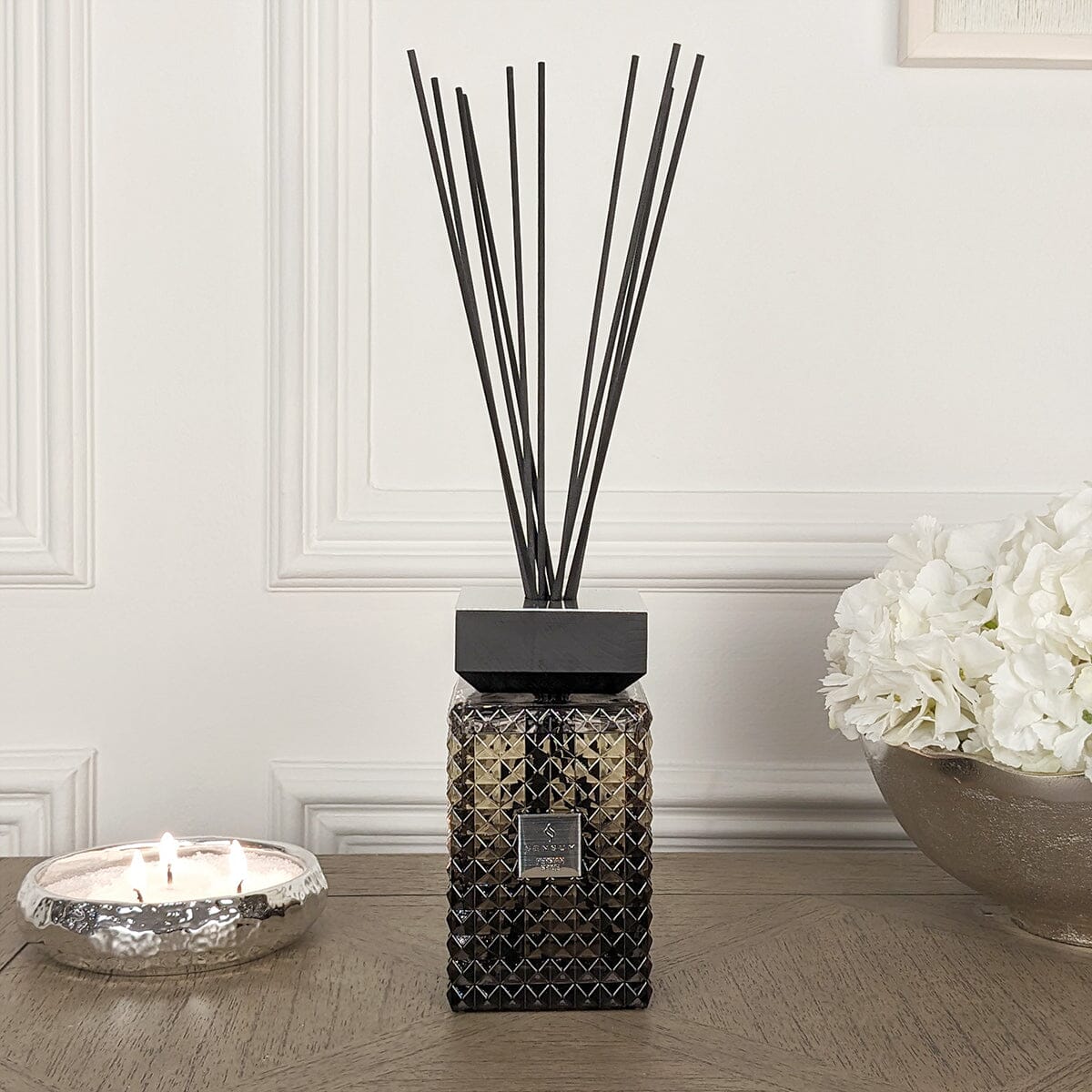 Persian Spice Black & Silver Luxury Reed Diffuser - 500ml Fragrance 