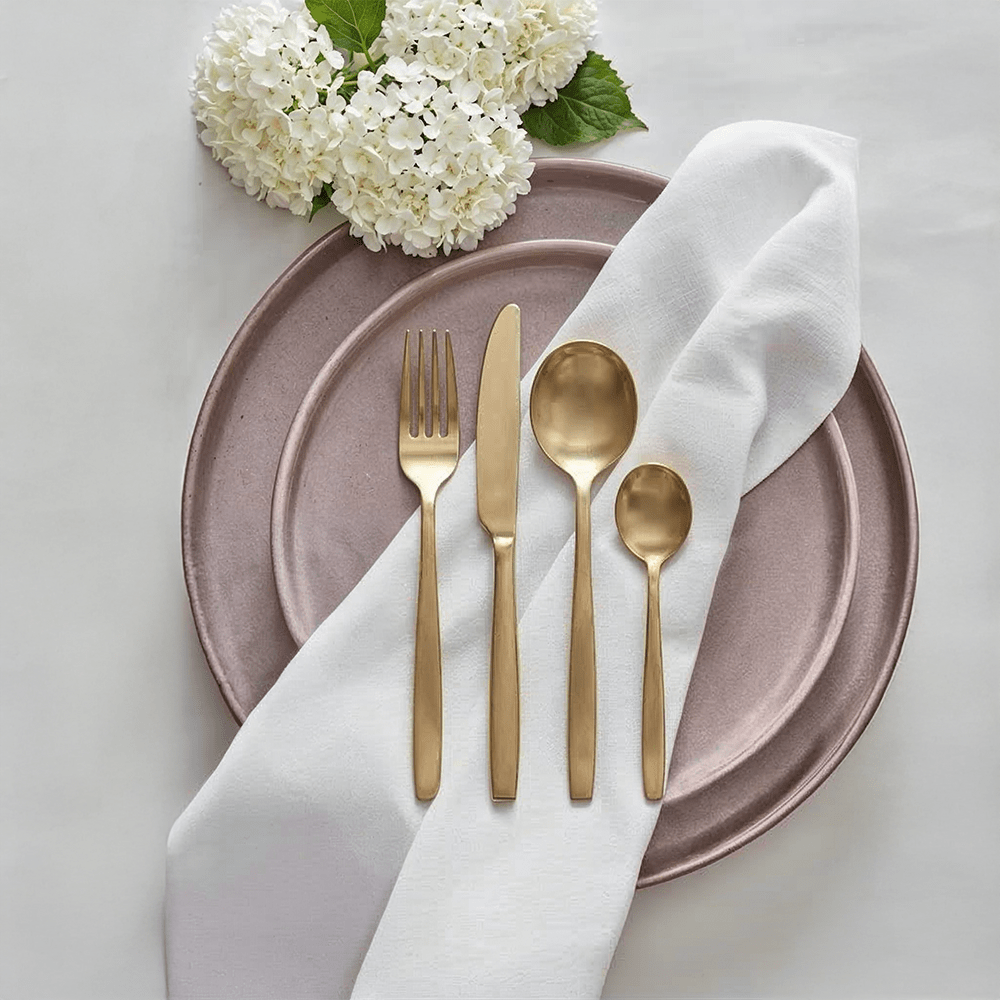 Pharaoh Gold Finish 16 Piece Cutlery Set Accessories 