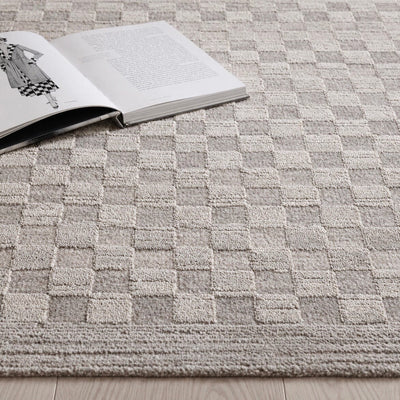 Pigalle Greige Checkerboard Rug 