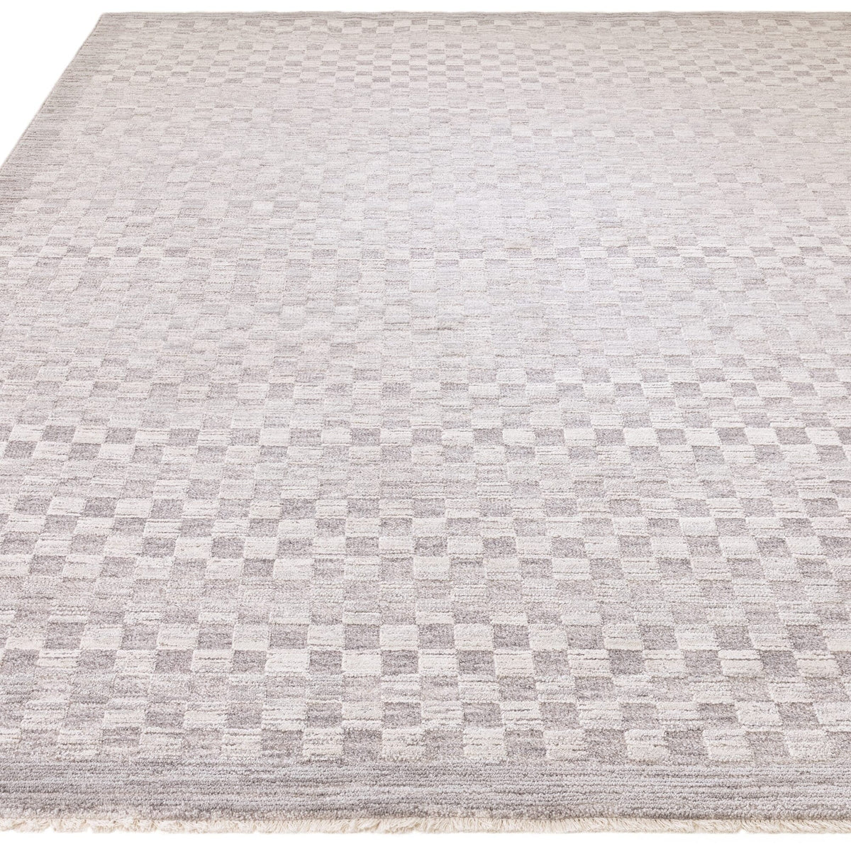 Pigalle Greige Checkerboard Rug 