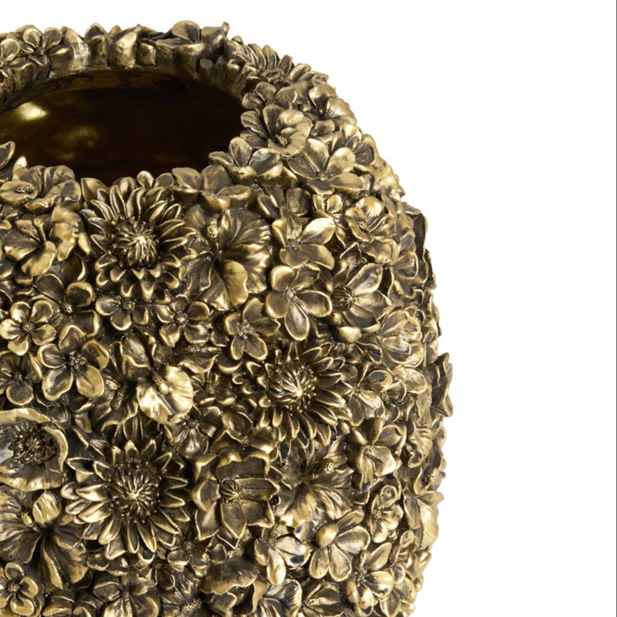 Piper Antique Gold 3D Flowers Vase Accessories 