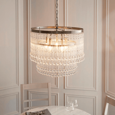 Pippa Large Antique Brass & Clear Glass Droplet Pendant Ceiling Light Lighting 