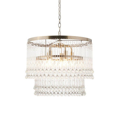 Pippa Large Antique Brass & Clear Glass Droplet Pendant Ceiling Light Lighting 
