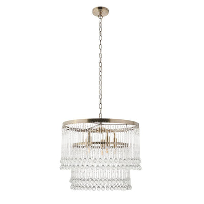 Pippa Large Antique Brass & Clear Glass Droplet Pendant Ceiling Light Lighting 