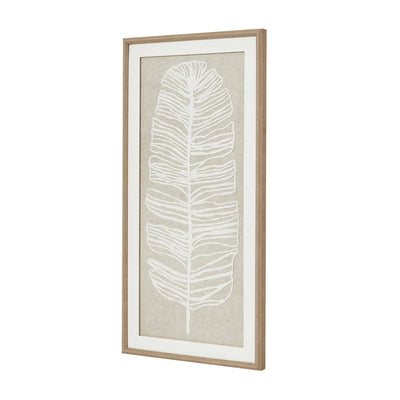 Plume Large Taupe & White Feather Wall Art with Beaded Frame Accessories 