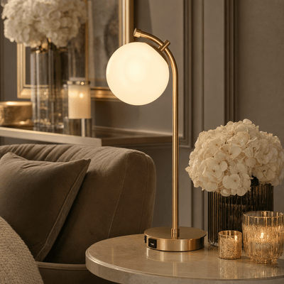 Poki Gold Orb Table Lamp Lighting 