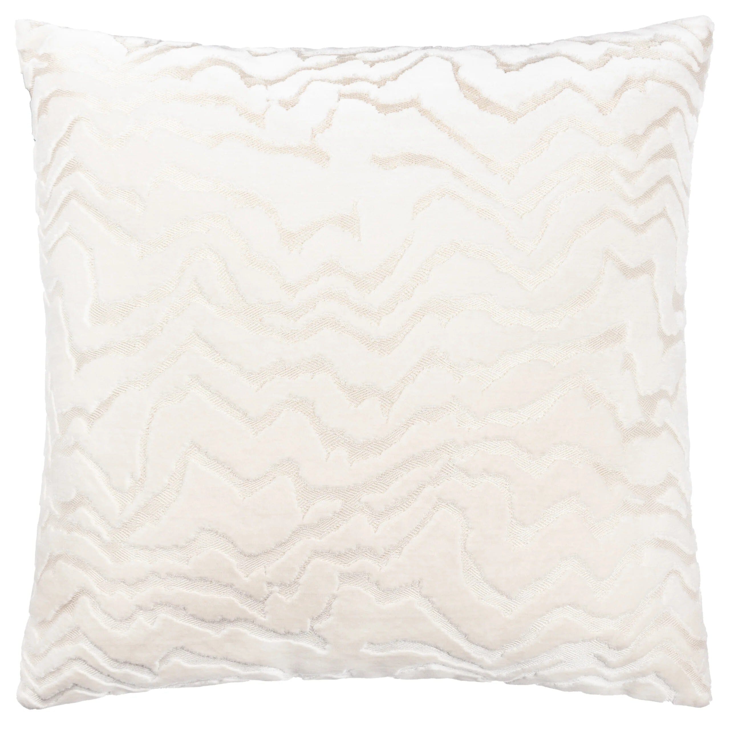 Polter White Velvet Pattern Cushion- 50x50cm 