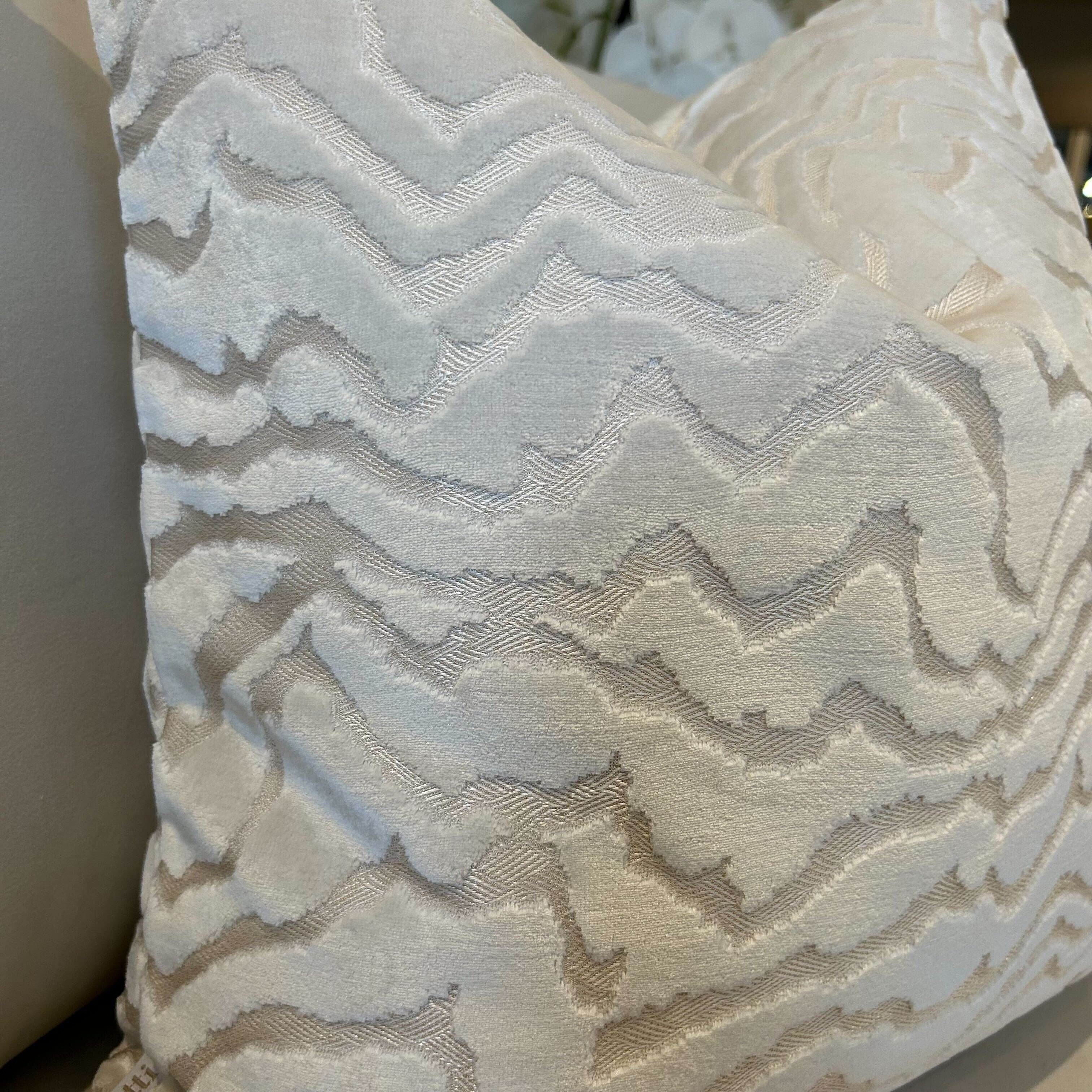 Polter White Velvet Pattern Cushion- 50x50cm 