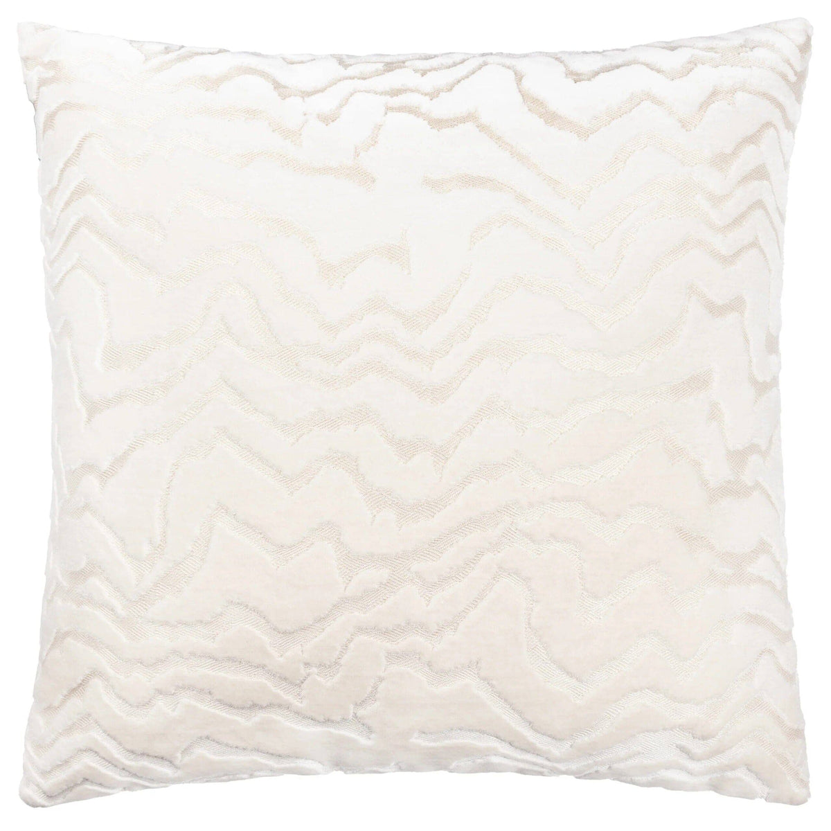 Polter White Velvet Pattern Feather Filled Cushion - 50x50cm Textiles 
