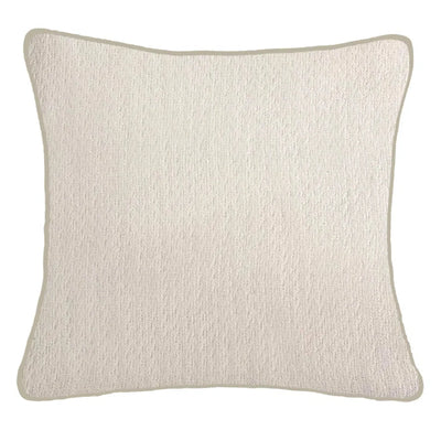 Portofino Herringbone Cream Textured Cushion - 56x56cm Textiles 