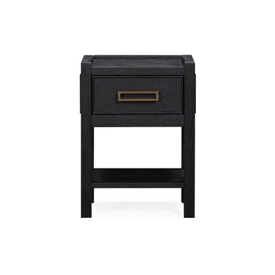 PRE ORDER - Soho Black Oak Veneer 1 Drawer Bedside Table Furniture 