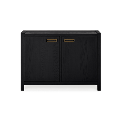 PRE ORDER - Soho Black Oak Veneer 2 Door Sideboard Furniture 