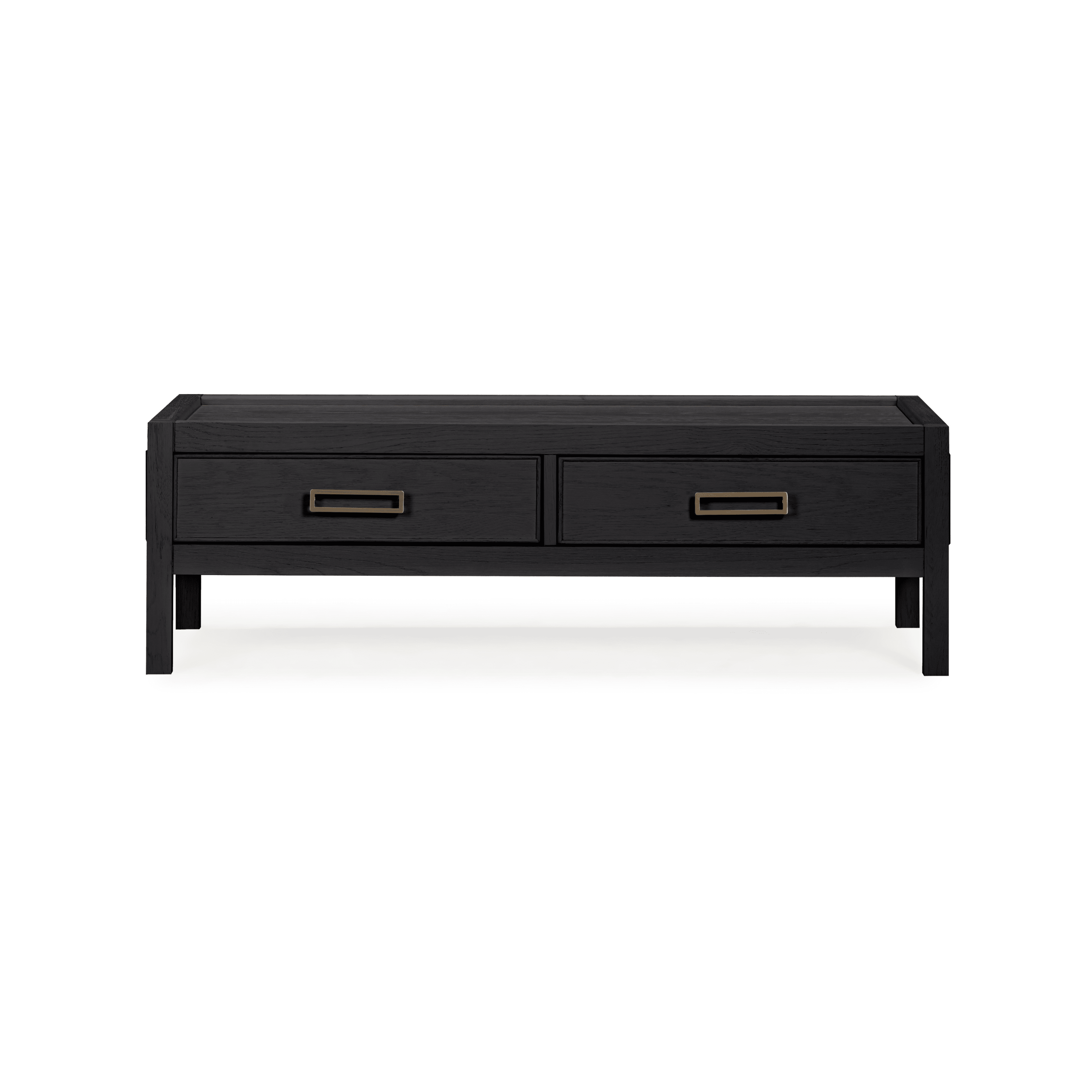 PRE ORDER - Soho Black Oak Veneer 2 Drawer Coffee Table Furniture 
