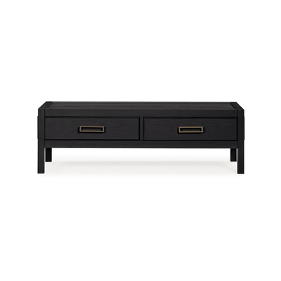 PRE ORDER - Soho Black Oak Veneer 2 Drawer Coffee Table Furniture 