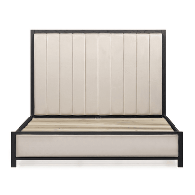 PRE ORDER - Soho Cream Velvet Bed with Black Frame Beds and Headboards 
