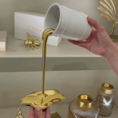 Molten Gold Paint Spill Ornament