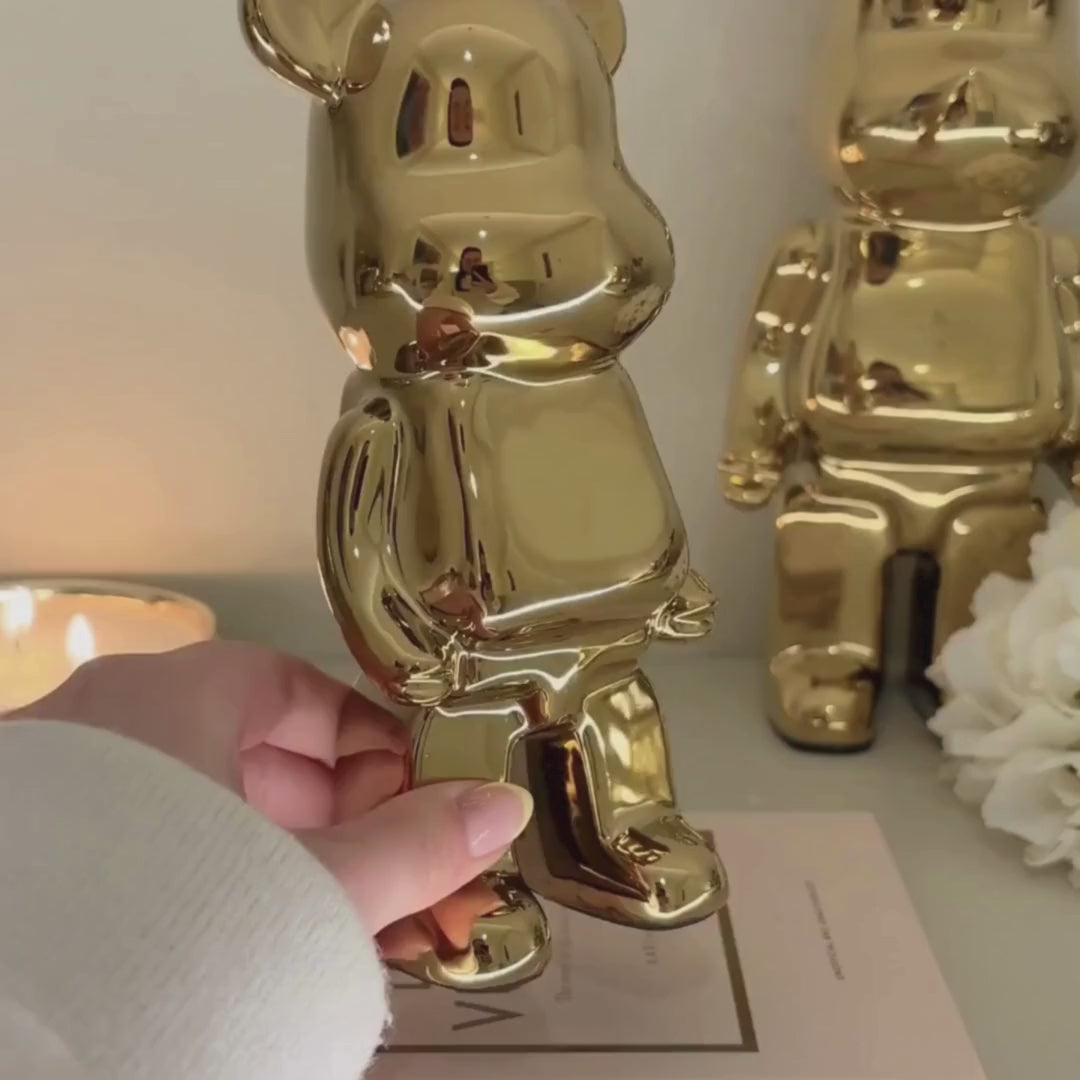 Mini Gold Pearlescent Standing Bear Ornament