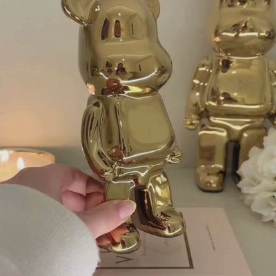 Mini Gold Pearlescent Standing Bear Ornament