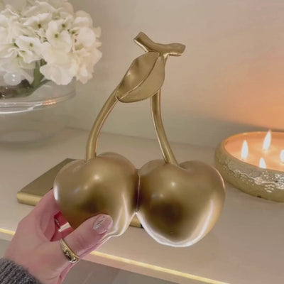 Gold Decorative Cherry Ornament
