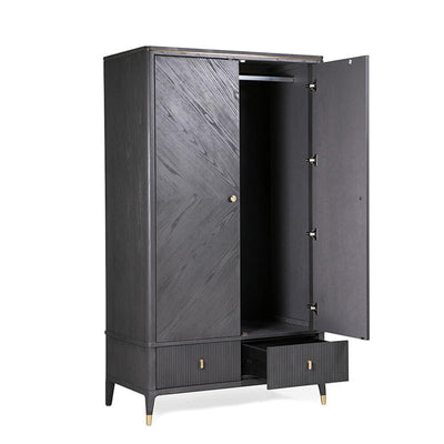 Putney Grey & Gold 2 Door Wardrobe Furniture 