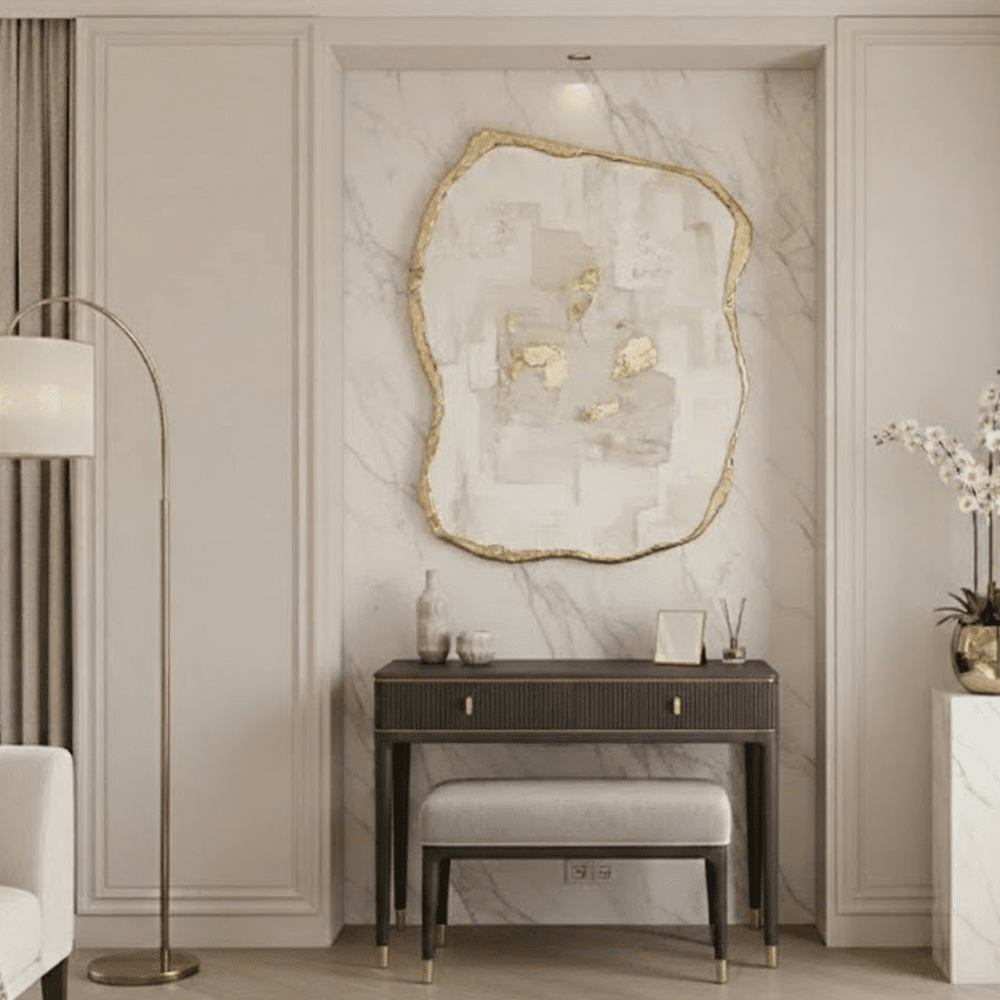 Putney Grey & Gold Dressing Table Stool Furniture 