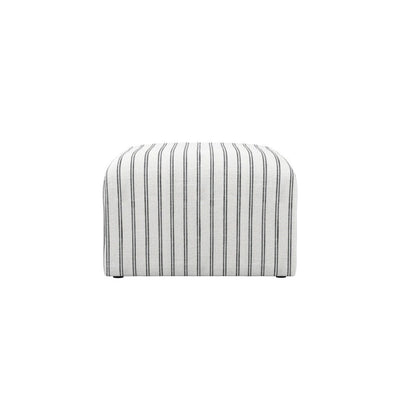 Quince Cream & Charcoal Striped Pouffe Furniture 