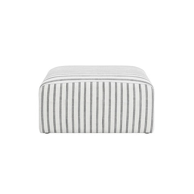 Quince Cream & Charcoal Striped Pouffe Furniture 