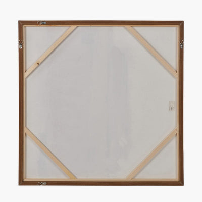 Raegan White & Terracotta Abstract Canvas Wall Art with Oak Effect Frame Accessories 
