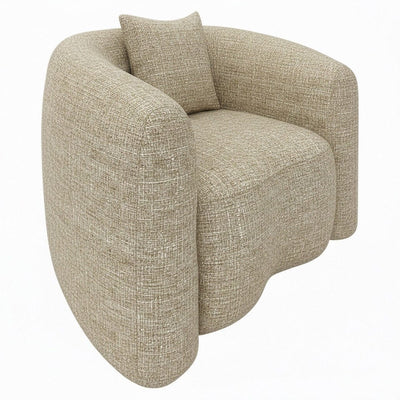 Ralph Sand Tweed Curved Armchair Sofa 