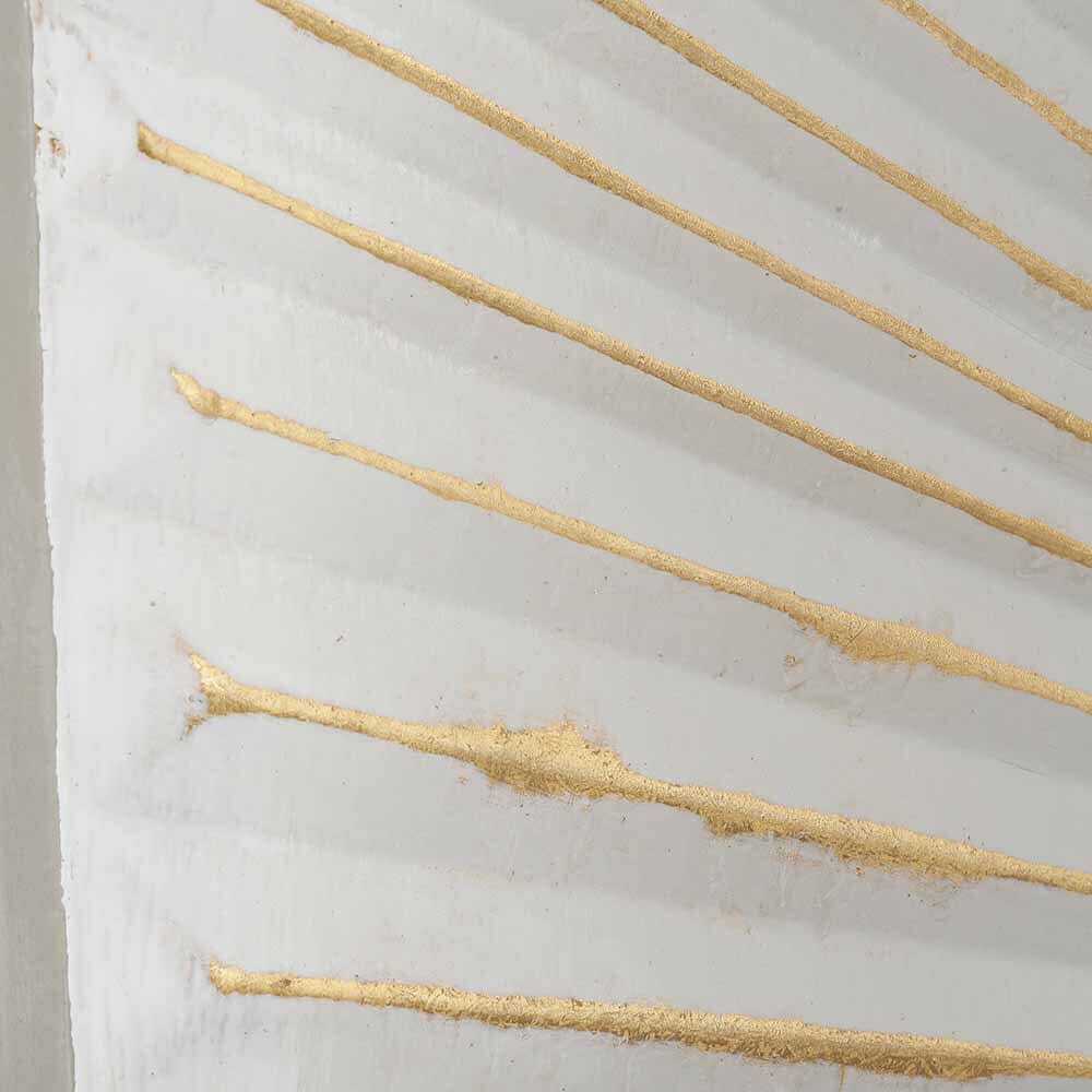 Raye White & Gold Sunburst Style Wall Art Accessories 