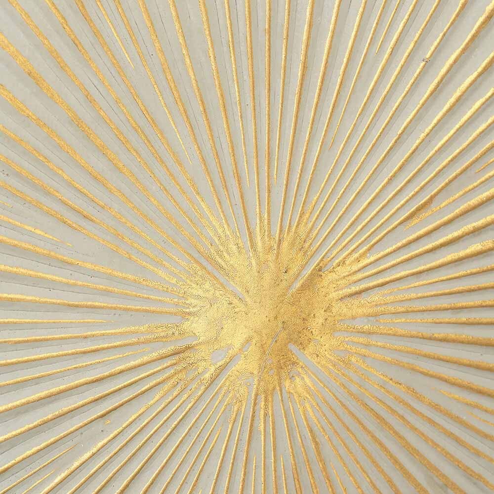 Raye White & Gold Sunburst Style Wall Art Accessories 