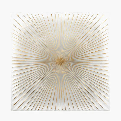Raye White & Gold Sunburst Style Wall Art Accessories 