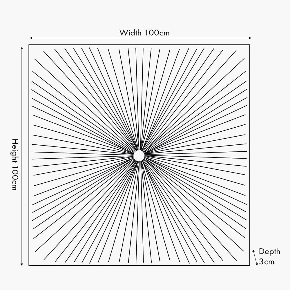 Raye White & Gold Sunburst Style Wall Art Accessories 