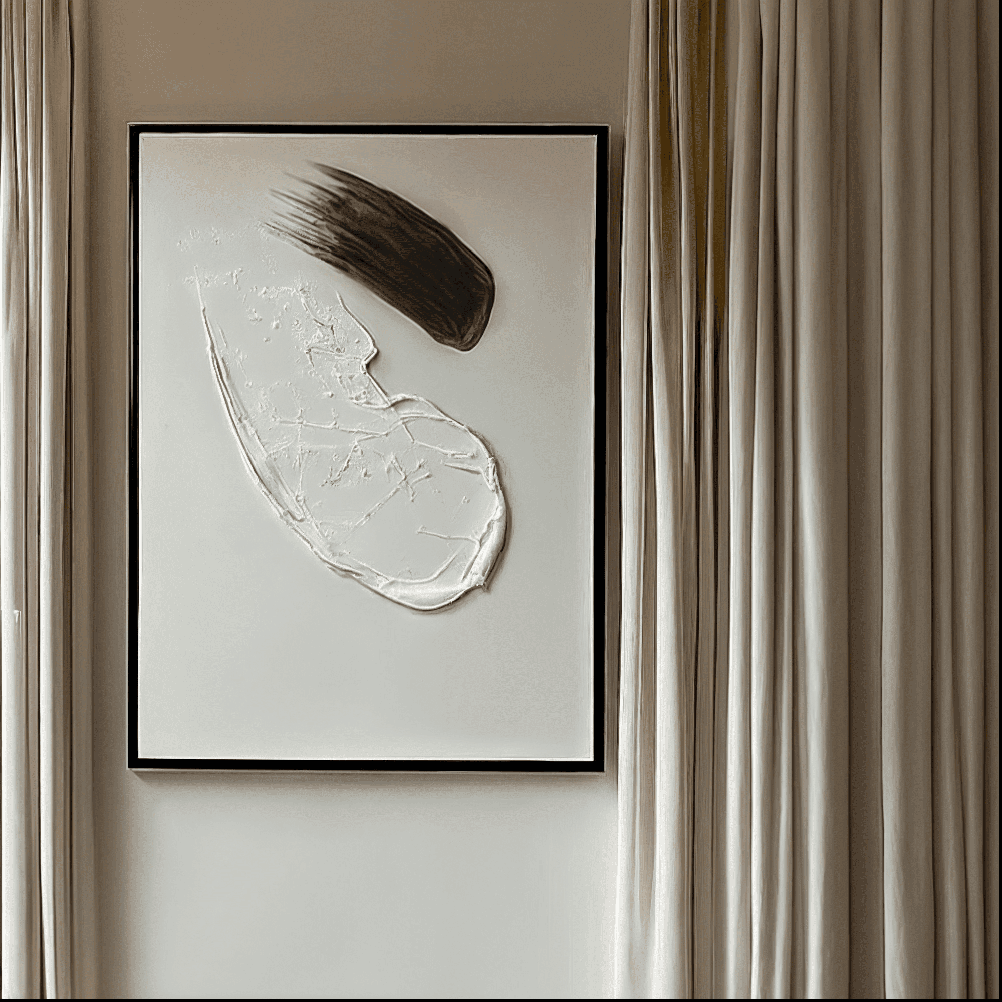 Regent Monochrome 3D Paint Stroke Effect Canvas Wall Art - III Accessories 