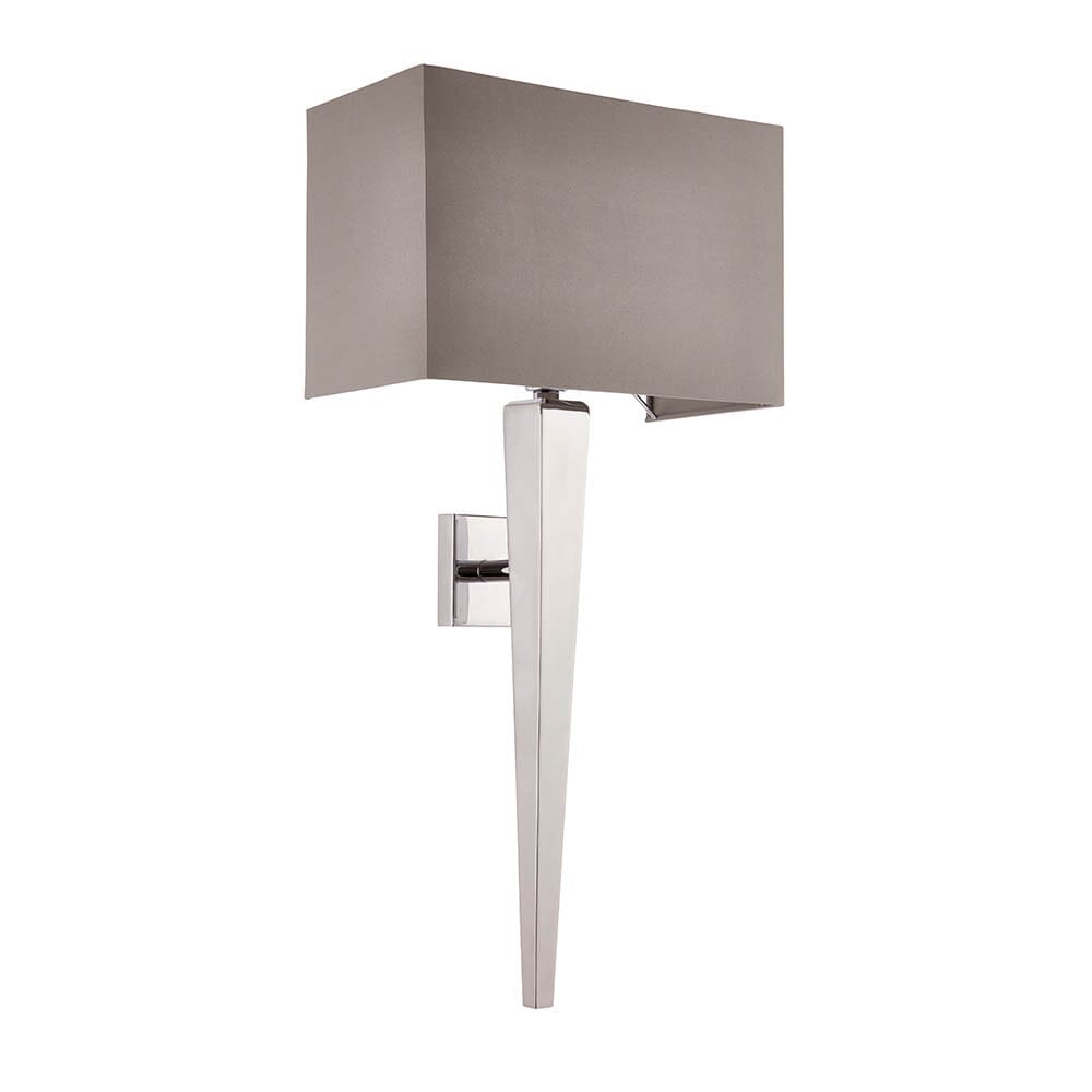 Reign Silver Wall Light With Neutral Shade Lighting 