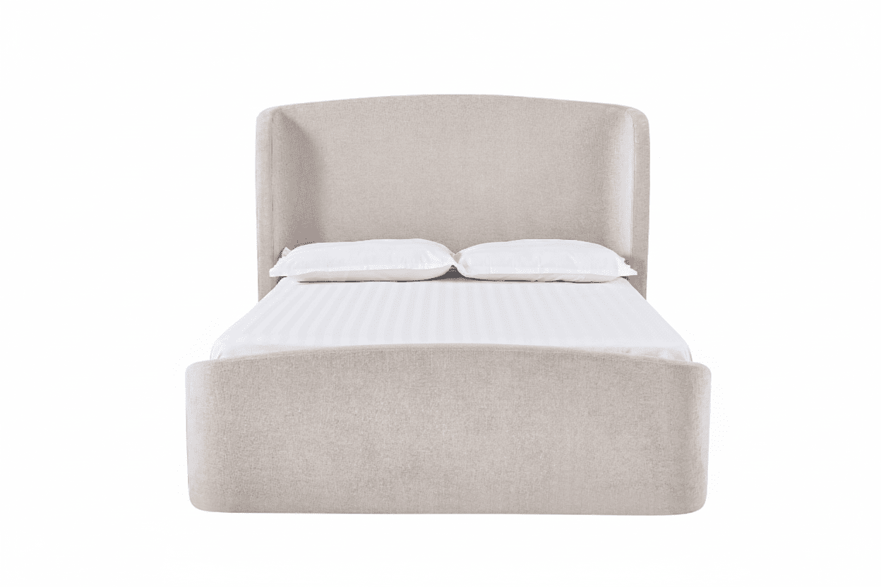 Reya Cashmere Textured Winged Ottoman Bed 