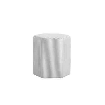 Rhodes Grey Pinstripe Hexagonal Decorative Stool Furniture 