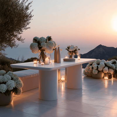 Riom Concrete Rectangular Outdoor Dining Table Outdoor 