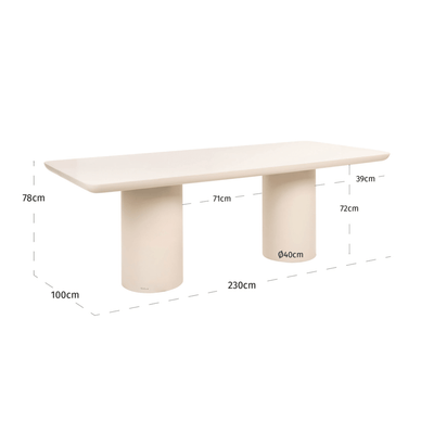 Riom Concrete Rectangular Outdoor Dining Table Outdoor 
