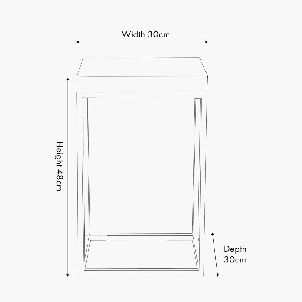 Robyn Beige Granite & Gold Square Side Table Furniture 