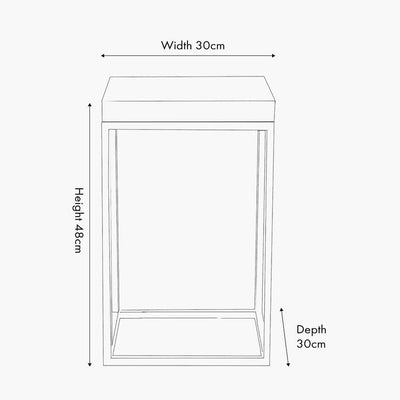 Robyn Beige Granite & Gold Square Side Table Furniture 