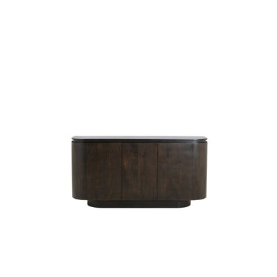 Romie Dark Wood Curved Sideboard Furniture 