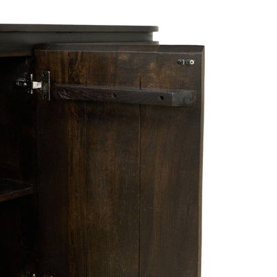 Romie Dark Wood Curved Sideboard Furniture 