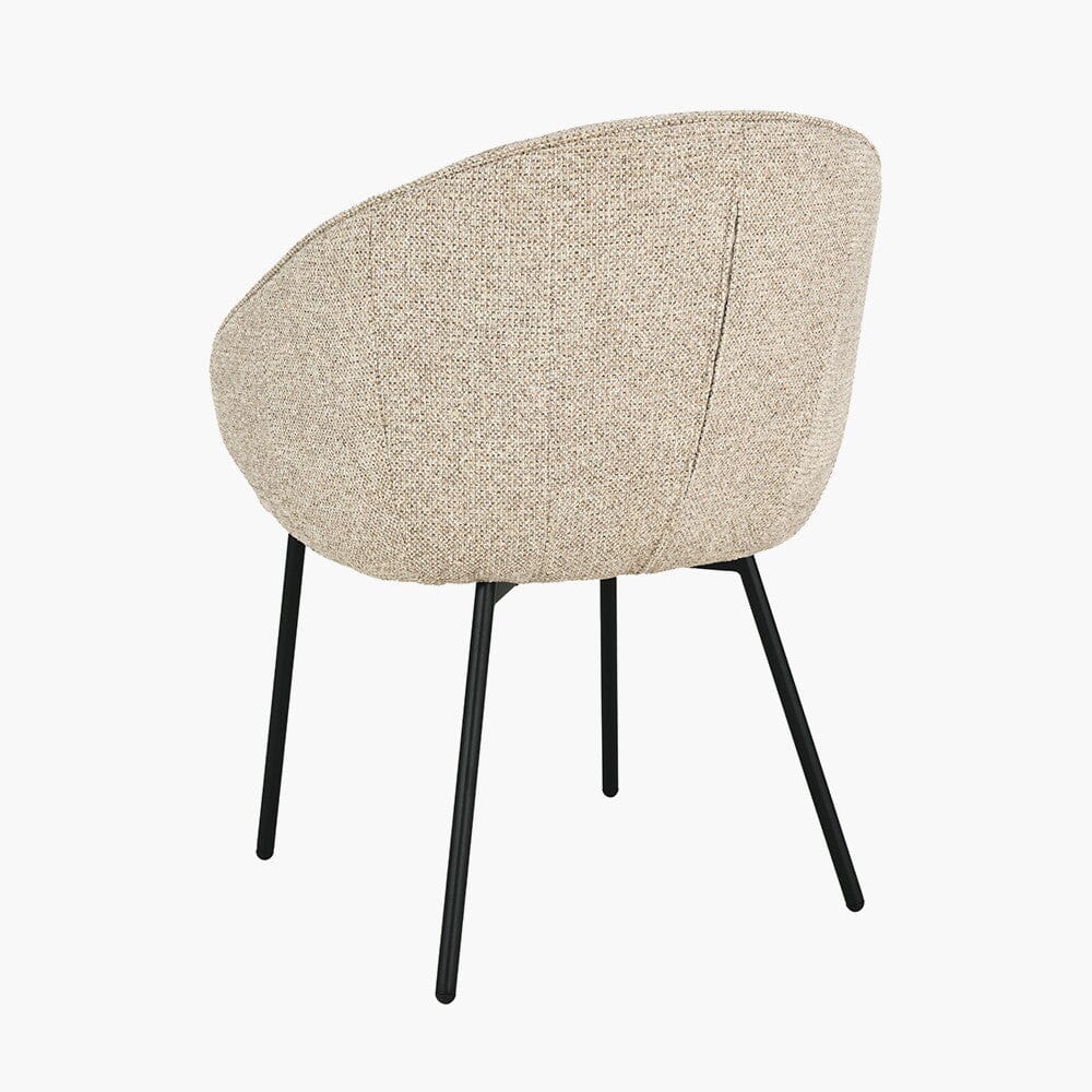 Romy Mocha Textured Chenille Dining Chair with Black Legs Furniture 