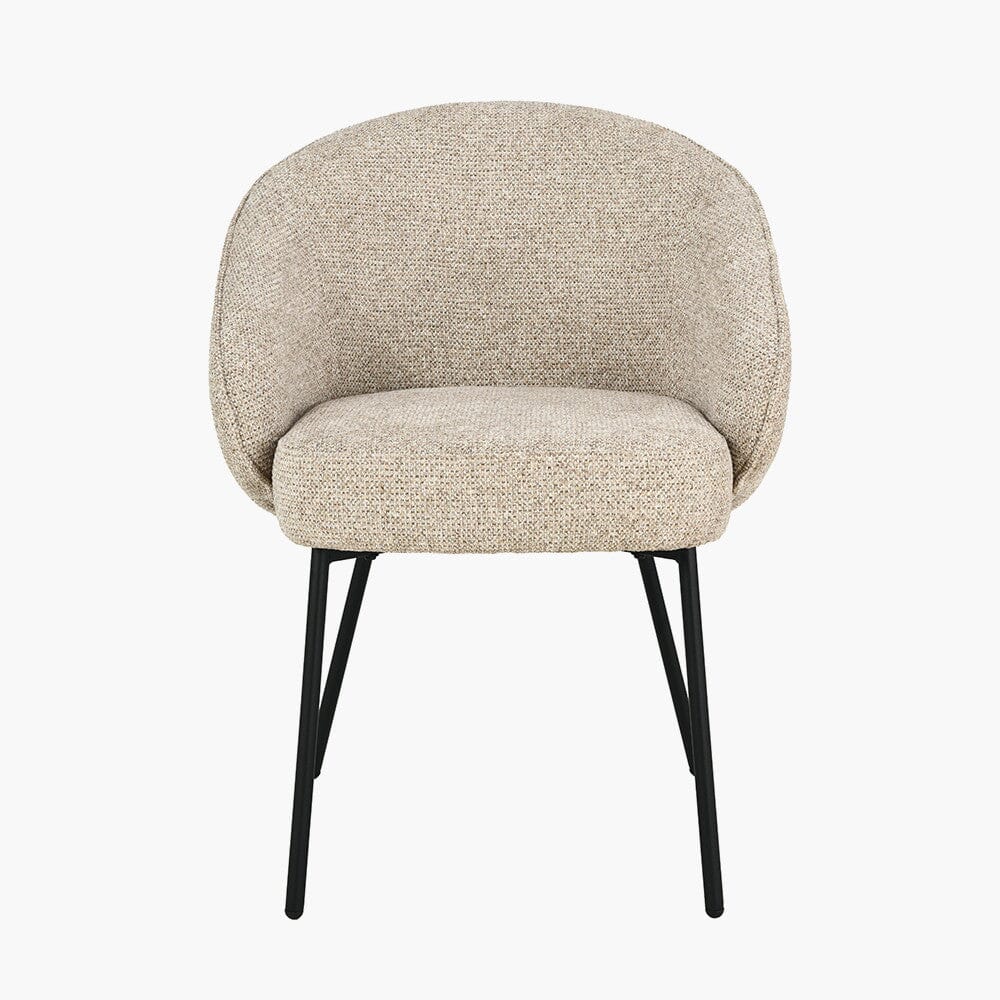 Romy Mocha Textured Chenille Dining Chair with Black Legs Furniture 