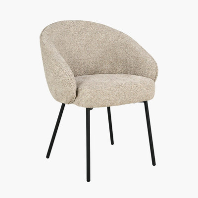 Romy Mocha Textured Chenille Dining Chair with Black Legs Furniture 