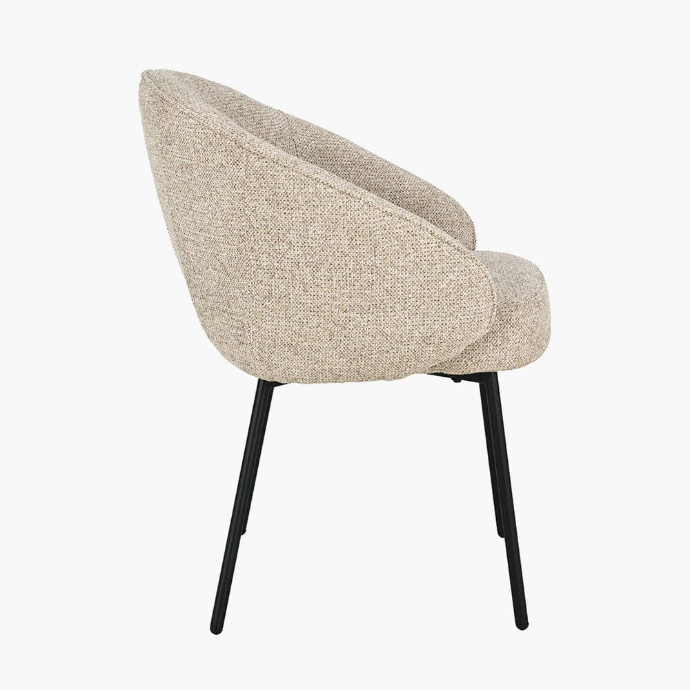 Romy Mocha Textured Chenille Dining Chair with Black Legs Furniture 