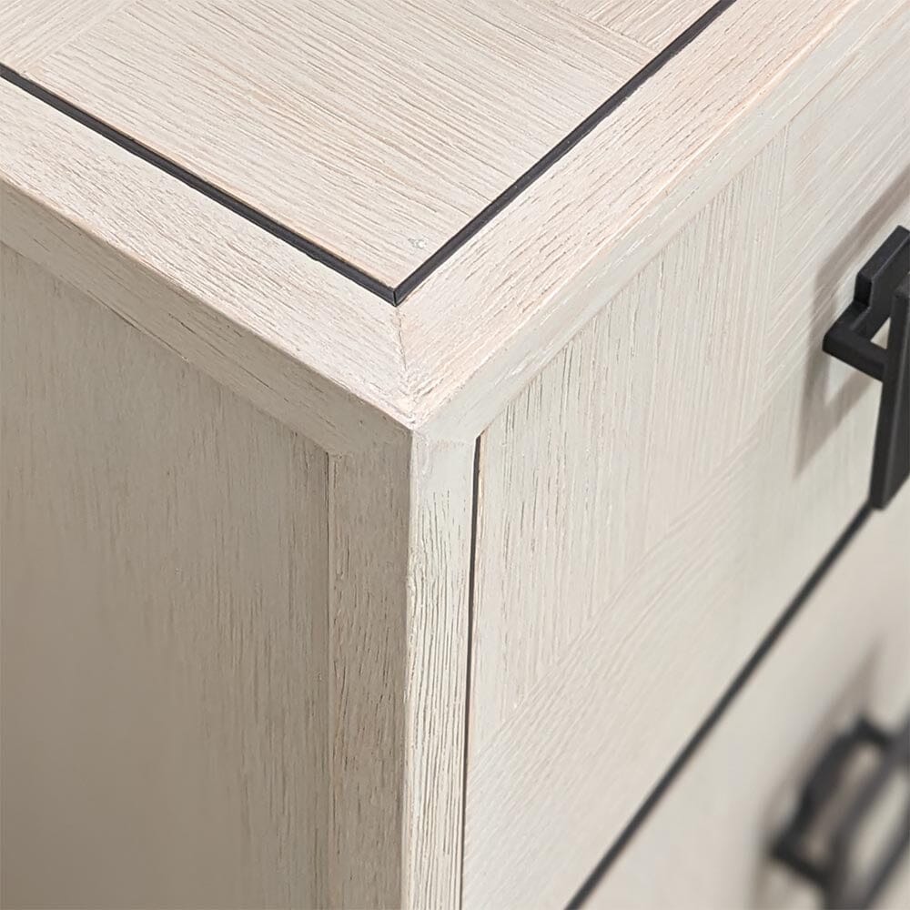 Rosa White Wash Oak Veneer 6 Drawer Chest Furniture 